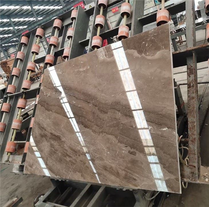 Chocolate Brown Marble Slab Polishing